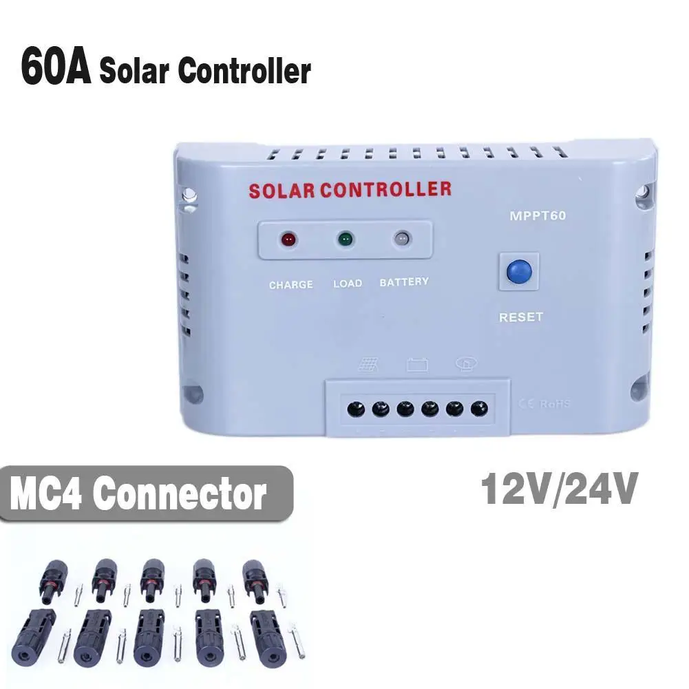 MPPT регулятор заряда батареи панели солнечных батарей 12V /24V 60A с DC-DC подзарядки + 5
