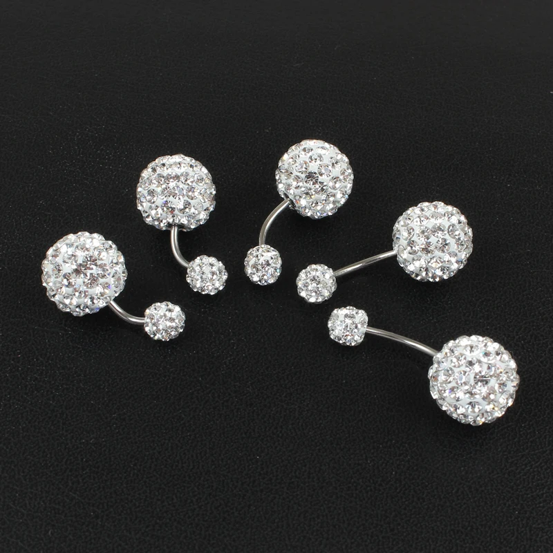 Piercing jewelry Body piercing jewelry Body jewelry Belly button piercings Belly button ring 6/12 mm ball 16G not allergic stainless steel piercing aurora white pink navel bar