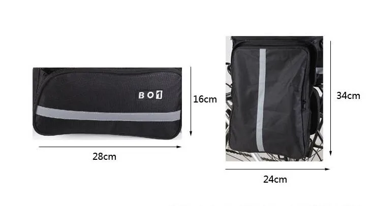 Flash Deal ROSWHEEL NEW Bicycle Bags 13L Cycling Bike Pannier Rear Seat Bag Rack Trunk Shoulder Handbag Black With Rain Cover 6