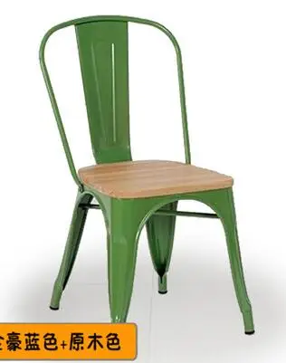Железный стул складной железный стул темно-синий ресторанный стул кофе обратно Ресторан фаст-фуд стол железный стул