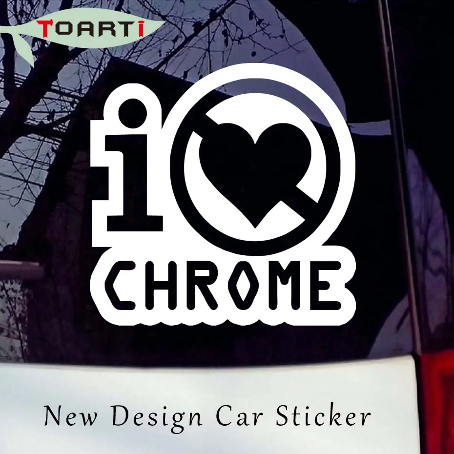 13*13CM I Hate Chrome Decal Funny Car Vinyl Sticker Window Cartoon