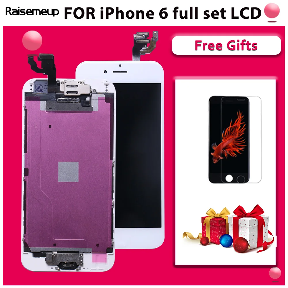 

Complete LCD Or Full Set LCD For iPhone 6 Screen Display Replacement parts for A1549 A1586 A1589 With Free Ship+tempered glass