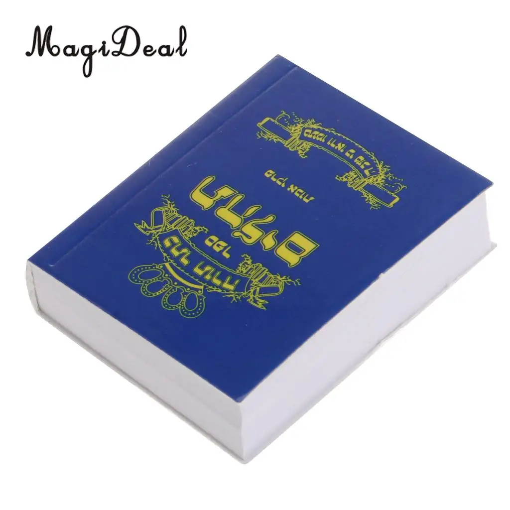 1/6 Scale Mini Holy Bible Book Model Dollhouse Miniatures Decoration for Study Room Blue Cover