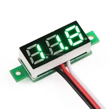 

10 Pcs 0.28" LED Ultra-small DC Digital 0~100V Voltmeter Battery Voltage Tester Green Display Car Motorcycle Panel Meter