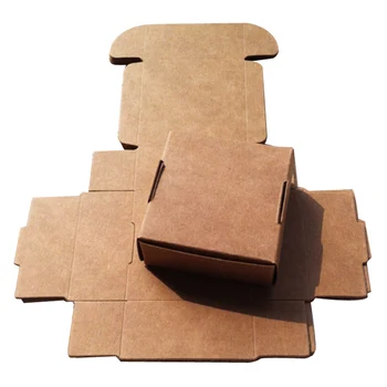 

5.5x5.5x2.5cm Kraf Boxes Gift Box Packaging Box 20PCS Paper Packing Boxes For Jewelry Crafts Handmade Soap Fod Packaging H0388