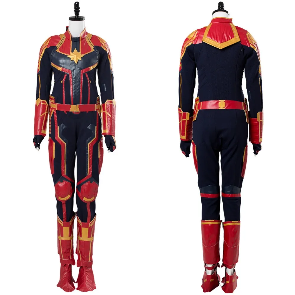 

Avengers 4 Captain Marvel Cosplay Costume Carol Danvers Cosplay Costume Outfit Adult Women Jumpsuit Halloween Carnival Costumes