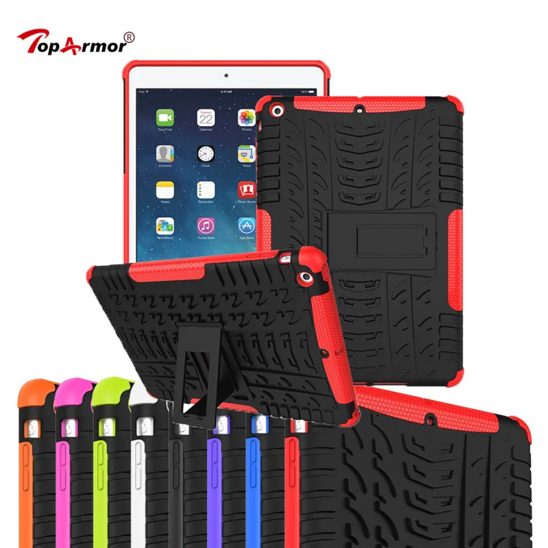 

Heavy Duty PC+TPU Shock Proof Armor Hard Case For Apple iPad Air iPad 5 9.7 Stent Tablet Cover For iPad 5 A1474/A1475/A1476 Case