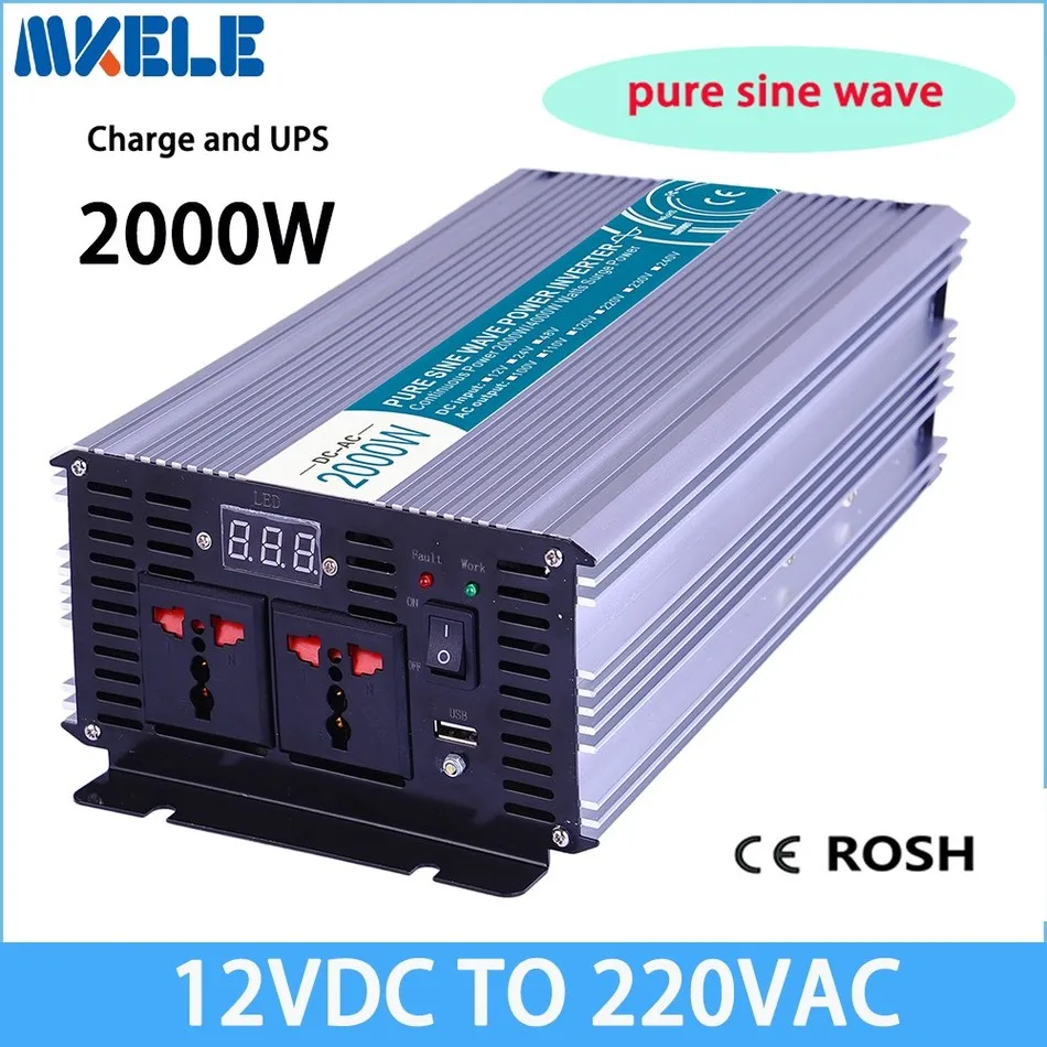 

MKP2000-122-C 2000w pure sine wave inverter charger,12v to 220v voltage converter with charger