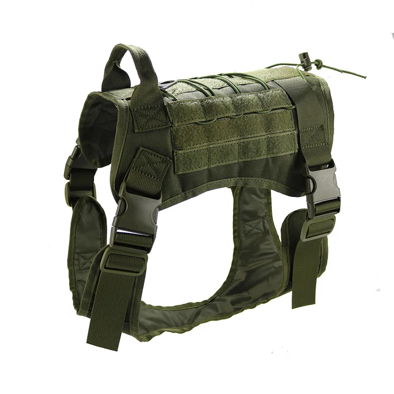 Dog Harness Military Tactical Working Dog Vest Nylon Bungee Leash Lead