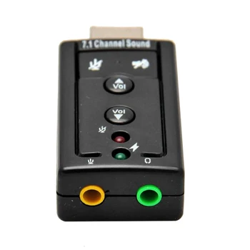 

Mini External USB Sound Card 7.1 CH Channel 3D Audio Adapter with 3.5mm Headset MIC Speaker for PC Desktop Notebook