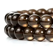 Высокое качество природный дымчатый кристаллический кварц бусины для самостоятельного изготовления ювелирных изделий браслет 4/6/8/10/12/14 мм нити 15''
