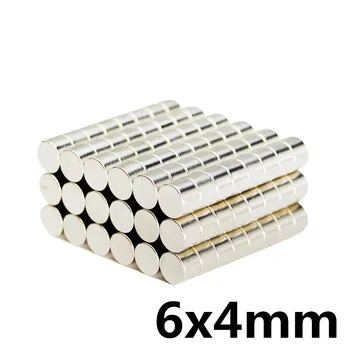 

100pcs 6x 4 mm N35 Super Strong Powerful Small Round Rare Earth Neodymium Magnets 6 x4 mm