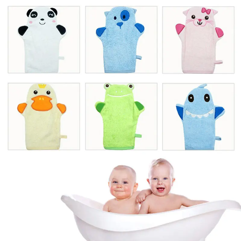 

Children's Glove For Baby Bath Cute Animal Shape Cotton Bath Brush Baby Cartoon Bath Gloves Of Children Accessories 6 Sytles