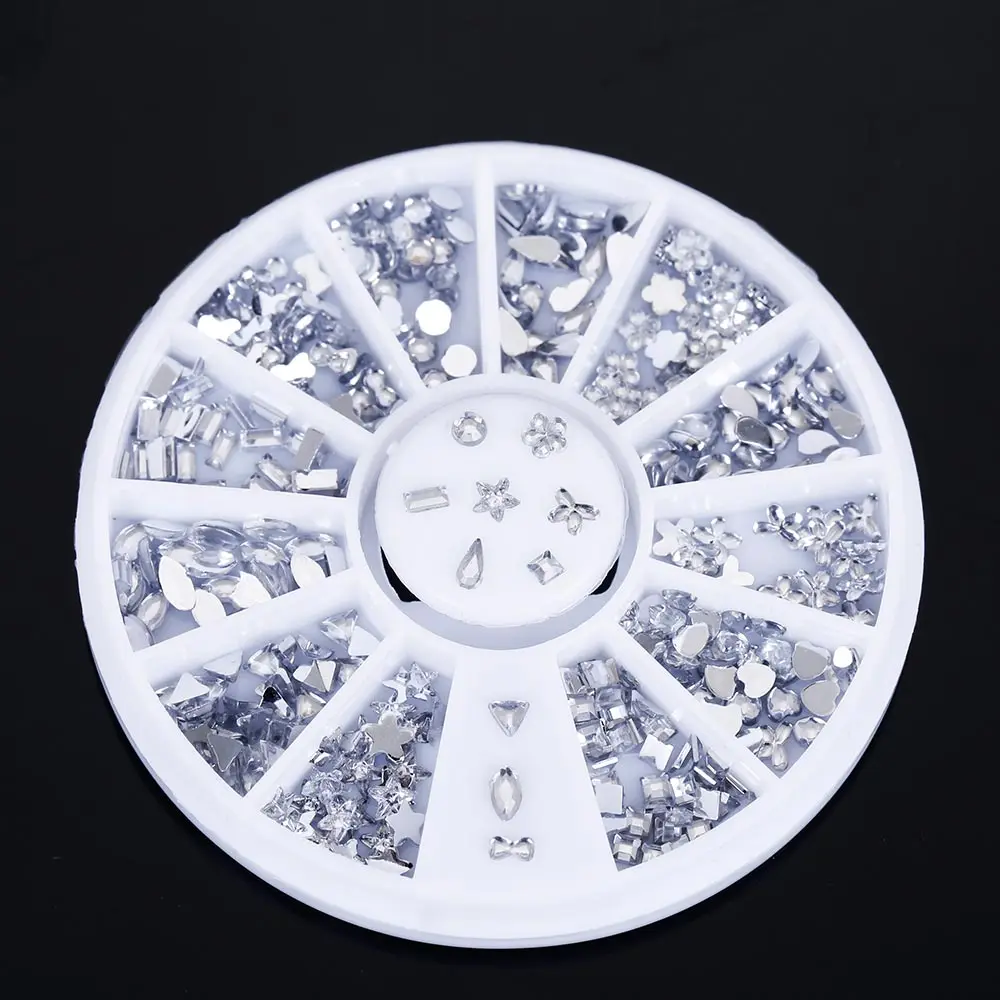 TOMTOSH 1pcs New Hot Transparent Rhinestone Crystal Nail Art Decal Tips Glitters Stickers