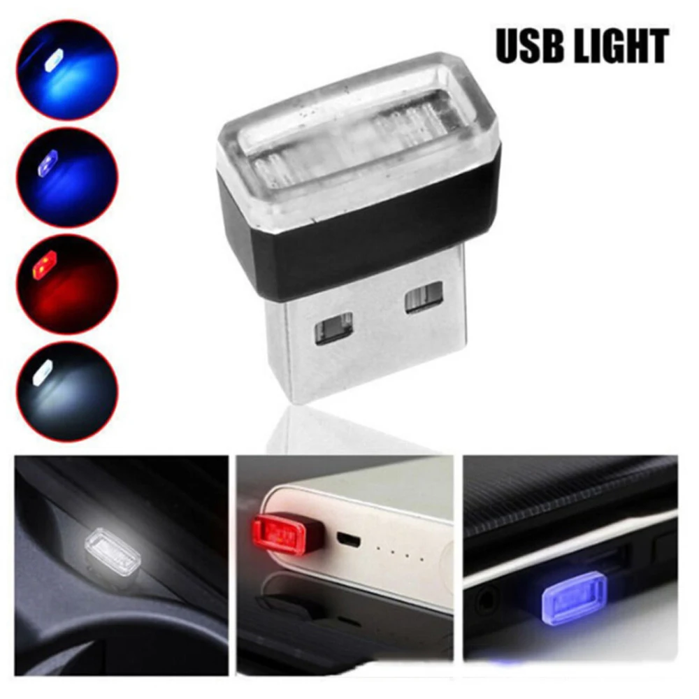 Автомобильный Универсальный USB светодиодный декоративный светильник