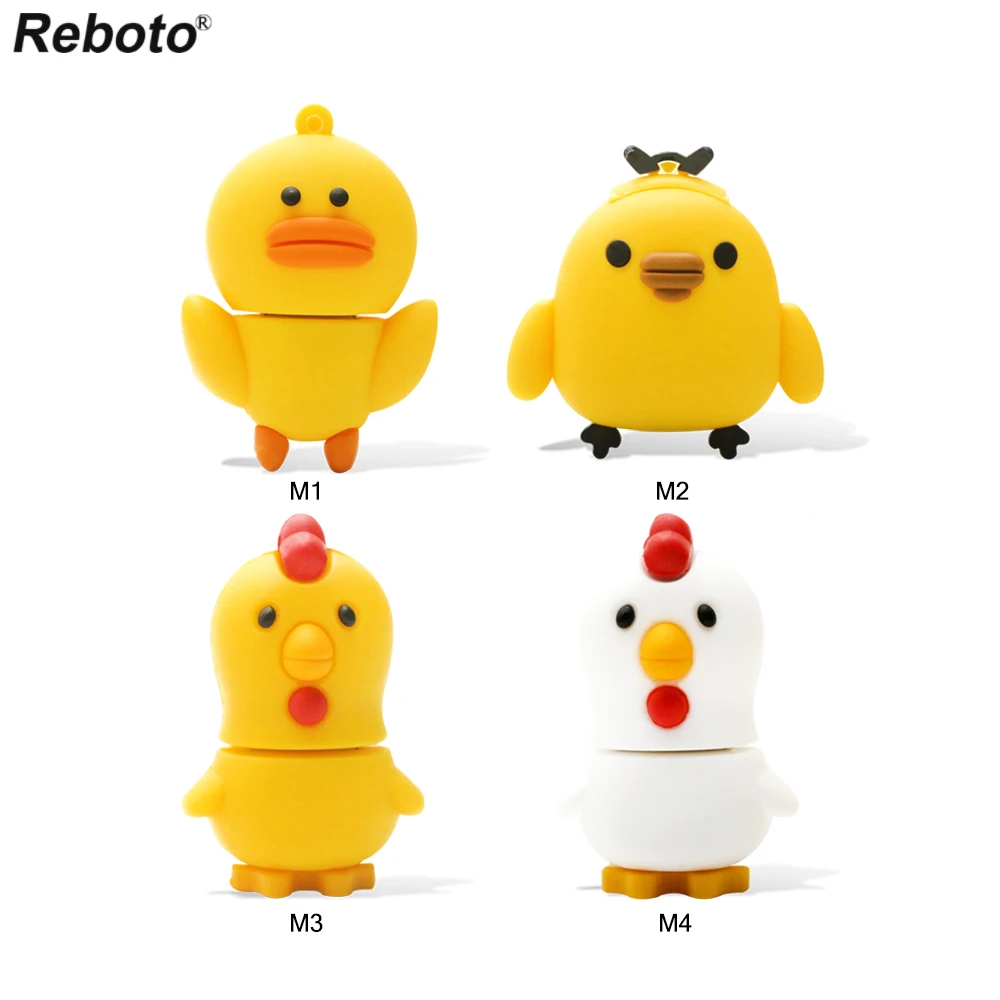 

Retobo Usb 2.0 Yellow Chicken Pen Drive 64GB Duck Cute Animal Pendrive Personalizado 4GB 8GB Memoria Usb 16GB Usb Stick 32GB