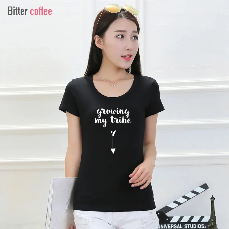 

BITTER COFFEE Nwe Growing My Tribe Racerback Pregnancy Announcement Shirt Maternity Inspired printing Shirt US XS-2XL