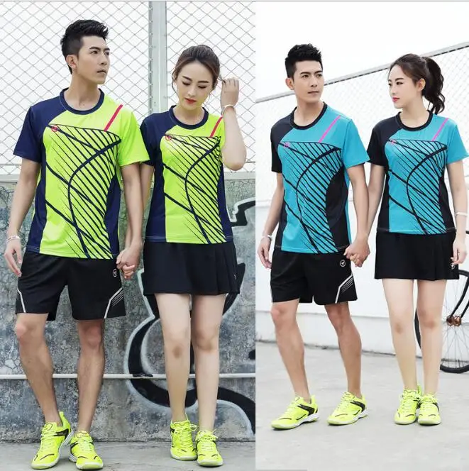 

New 2019 men/women badminton t-shirt,Quick-dry table tennis jersey clothes,Breathable men tennis shorts,sport shirts skirts