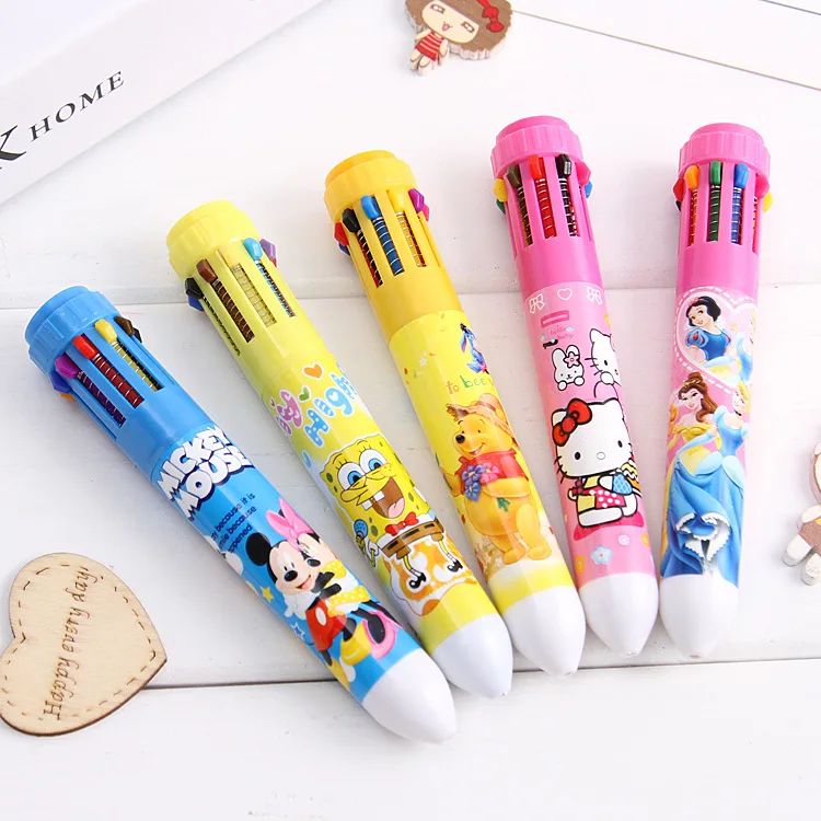 

40pcs/lot 10 muti colors ballpoint pen 0.7mm cartoon cute princess bear children gift prize