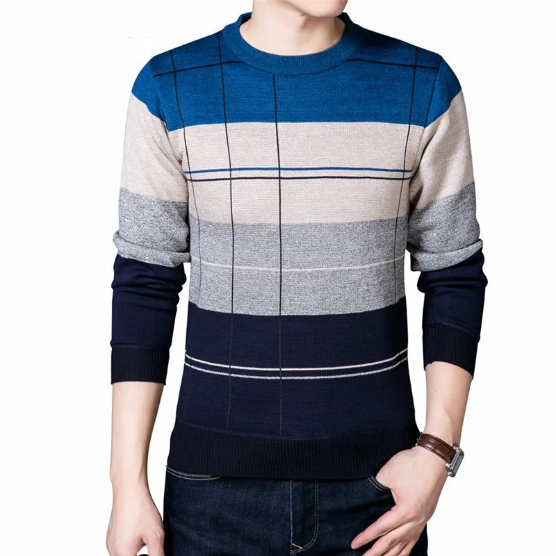 Autumn Winter Soft Warm Sweater Men Knitted Cashmere Wool Pullover Men