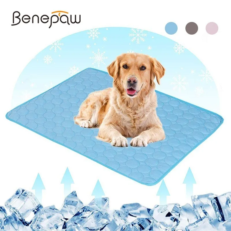 Benepaw 3 слоя коврик для отдыха собаки ледяной Шелк Спальный маленький для средних и больших собак кровати коврики Подушка для