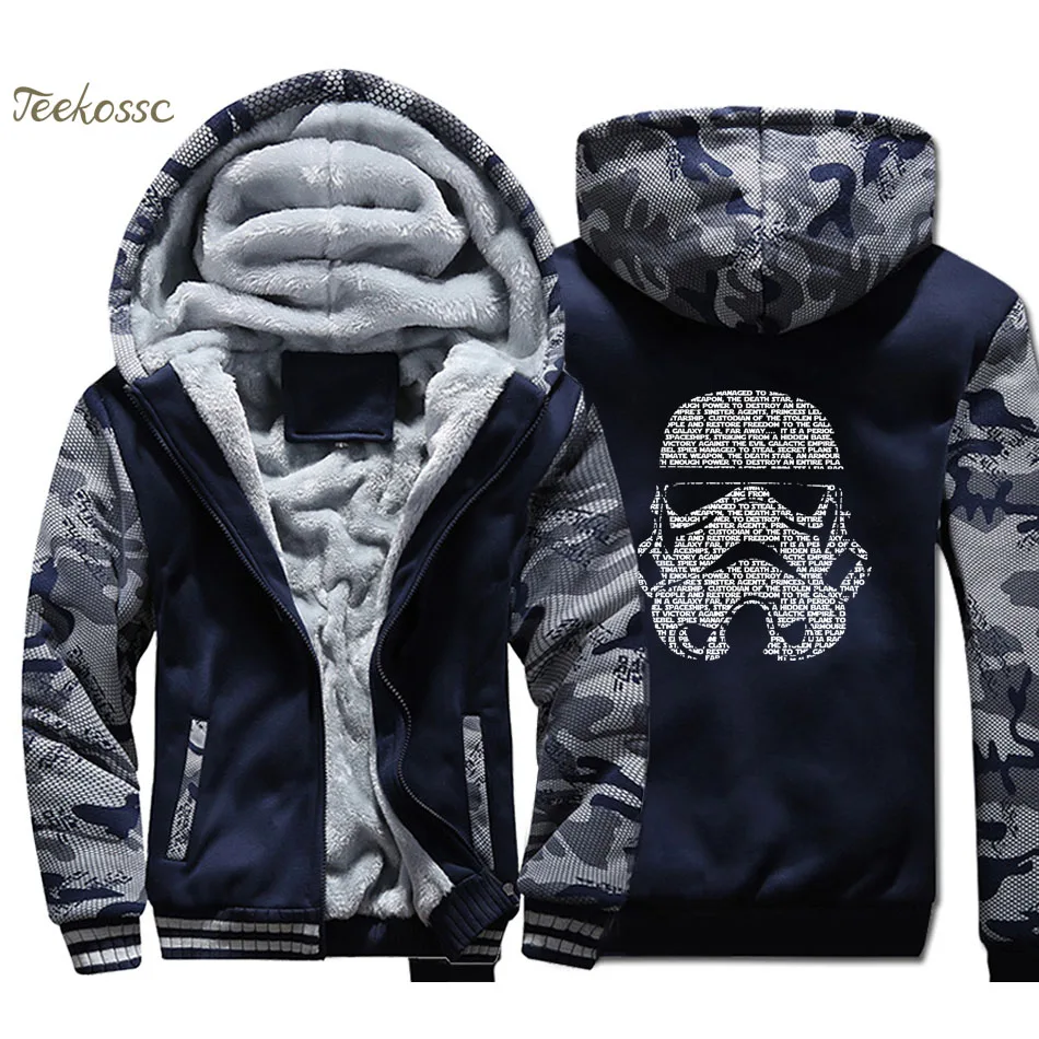 

Star Wars Hoodie Men Darth Vader Hooded Sweatshirt Coat 2018 Thick Fleece Warm Join The Empire Camouflage Jacket Cool Hoody Mens
