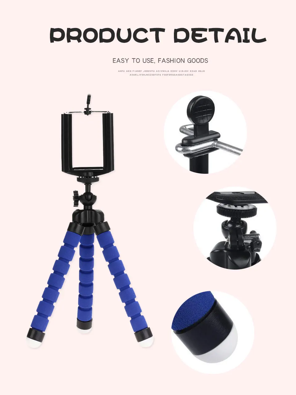 Mini Flexible Tripods tripod for phone Mobile camera holder  smartphone monopod tripe stand octopus mini tripod With Phone Clip (9)