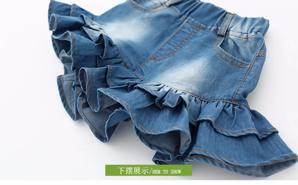 Calças de Brim Chumhey Bebê Meninas Shorts Verão Denim Macio Calças Curtas Menina Bordado Animal Quentes Crianças Roupas Toldder 3-8 t 9 Chumhey 3-8 t bebê meninas shorts verão