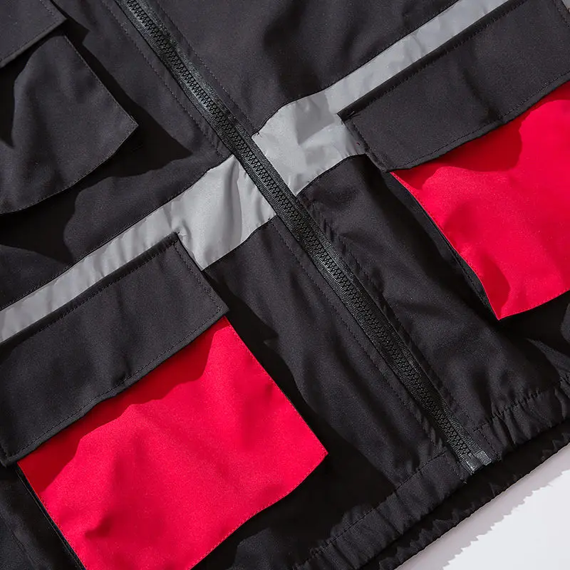 Harajuku 3M Reflective Jacket Men Hip Hop Streetwear Hooded Jacket Windbreaker Spring 2019 Color Block Track Jacket Coat Hoodie Harajuku 3M Reflective Jacket Men Hip Hop Streetwear Hooded Jacket Windbreaker Spring 2019 Color Block Track Jacket Coat Hoodie