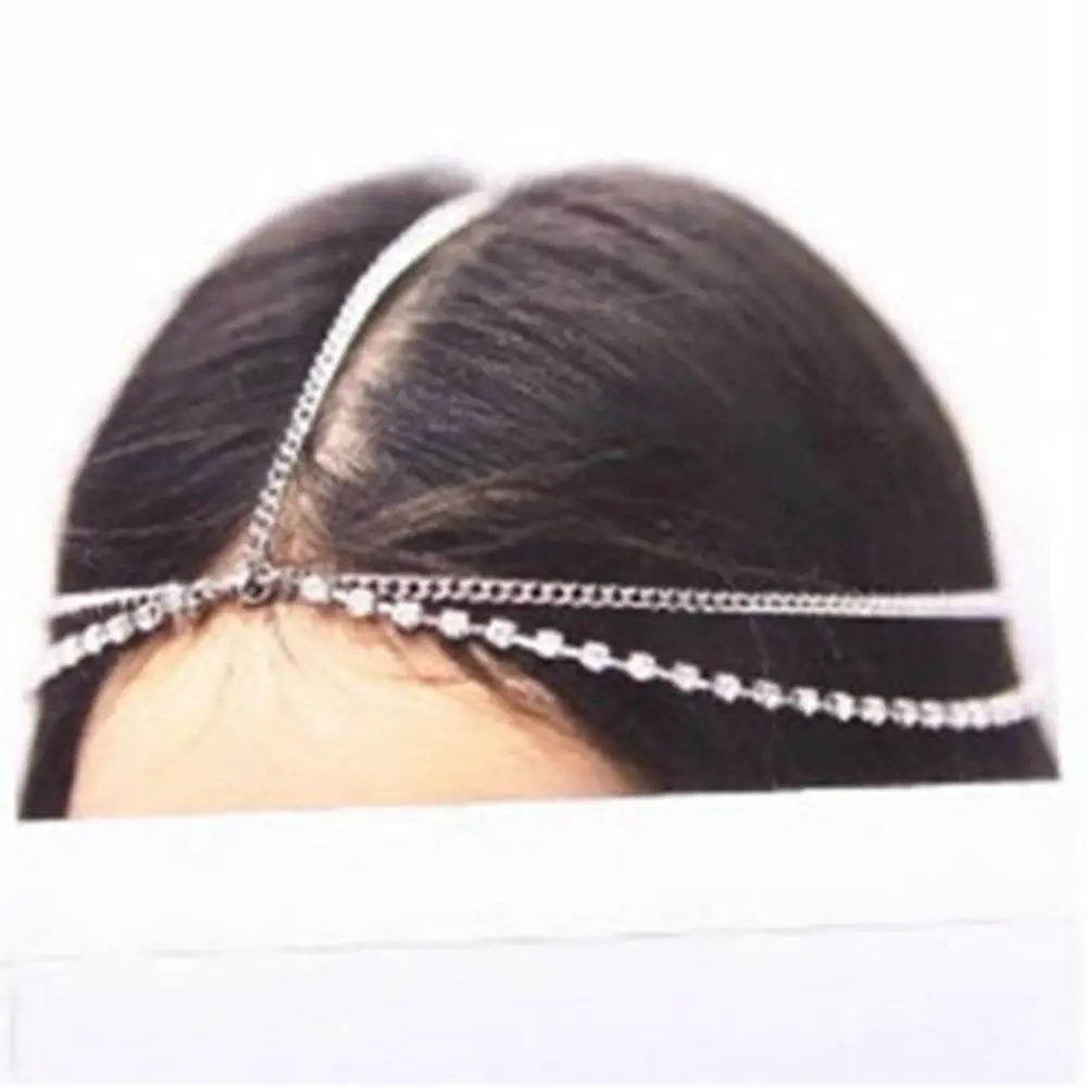 Модные женские металлические стразы в стиле бохо, золото, серебро, многослойная повязка на голову, повязка на голову, свадебные аксессуары для волос
