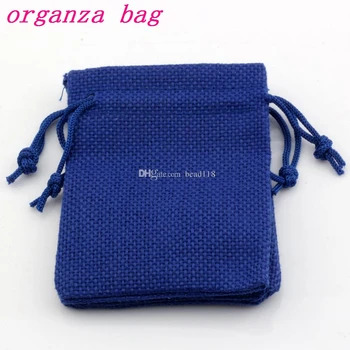

Hot ! 50pcs Linen Fabric Drawstring bags Candy Jewelry Gift Pouches Burlap Gift Jute bags 13x18cm / 15x20cm (Blue)