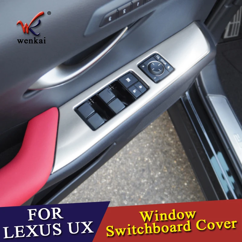 

For Lexus UX200 UX250h UX260h 2018 2019 Car Styling Interior Accessories Door Armrest Window Switch Button Cover Trim Sticker