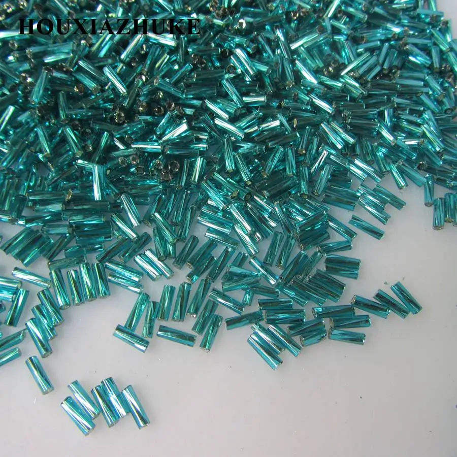 6 mm long silver lined colors glass twisted bugle seed beads for sewing garment decoration | Дом и сад