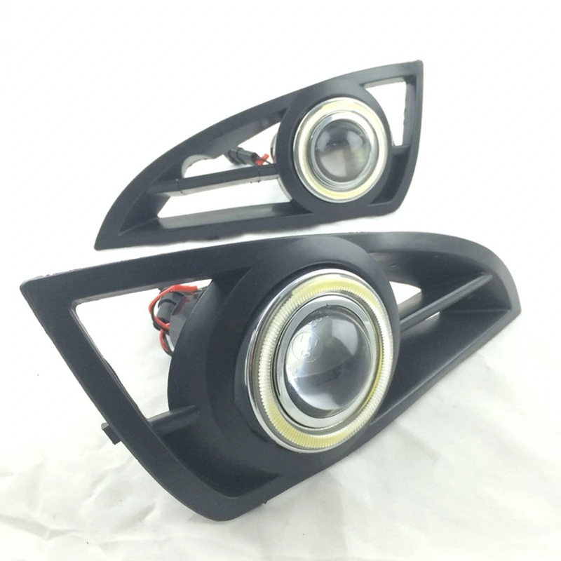 

Car Styling For Geely MK White Angel Eyes DRL Yellow Signal Light H11 Halogen / Xenon Fog Lights Projector Lens E13