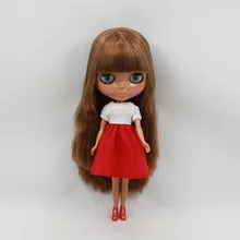 Обнаженная кукла Blyth, коричневые волосы черная кожа Заводская кукла черная девочка