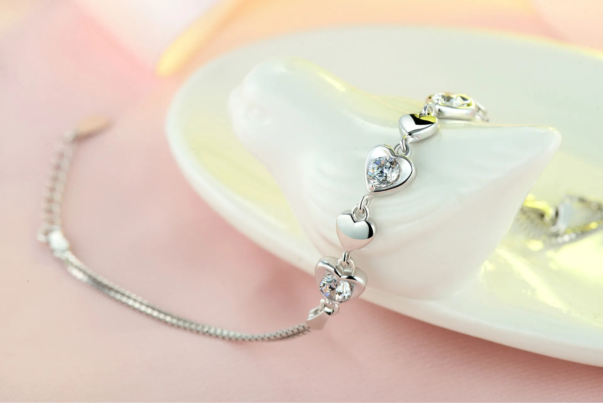 Высокое качество 925 стерлингового серебра ювелирные изделия любовь Корея женский простой модный стиль девушки милые влюбленные подарок браслет в форме сердца