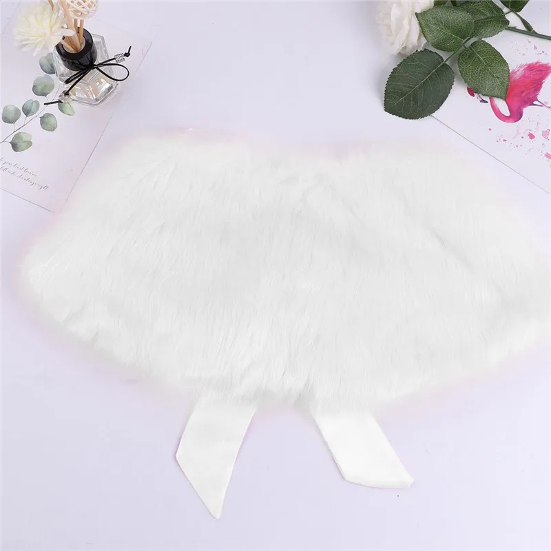 Girls Faux Fur Bolero Shrug Jacket Cloak Princess Cape Accessories Dress Cover Up Wedding Pageant Party Flower Girl Wraps Cape