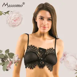 Missomo 2018 новые модные однотонные черные цветочные Bralette Кружево Регулируемая горячий сексуальный романтический мягкий бюстгальтер