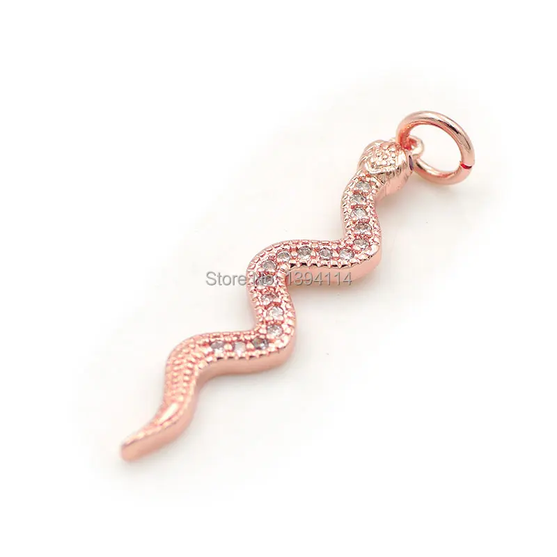 28*6*2 мм микро Pave прозрачный CZ Змея амулеты подходят для мужчин и женщин делая браслеты или ожерелья ювелирные изделия
