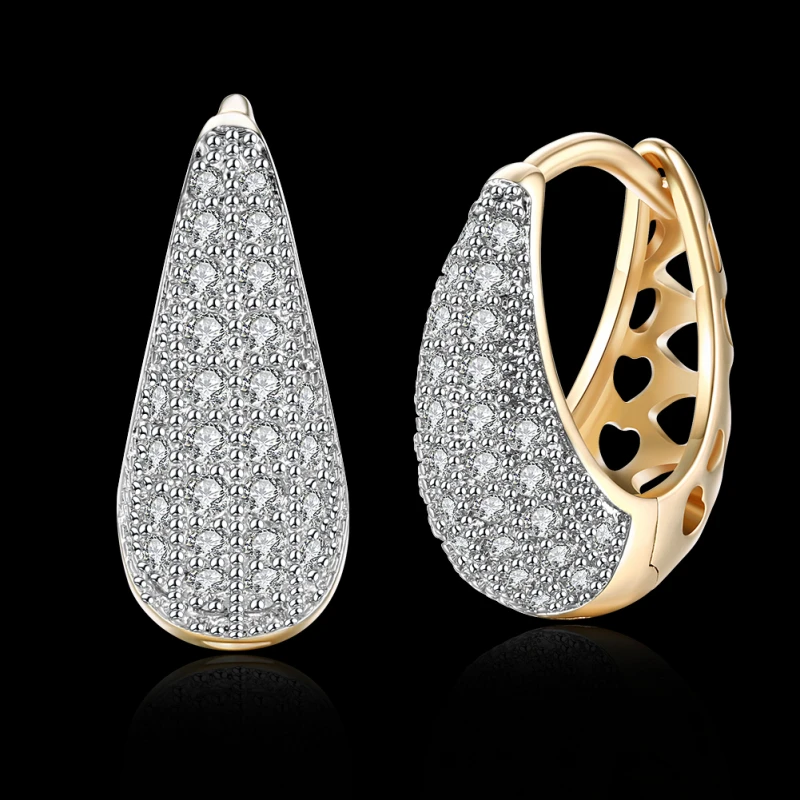 Garilina, модные ювелирные изделия в форме капли, романтичный стиль, белый камень, золотые серьги-гвоздики для женщин, E2216