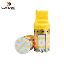 Buy conpex 12V Car Brake Turn Signal Auto Lamps T20 CANBUS 7443 7440 LED 3030 optical lens SMD parking lamp Tail Bulb Reverse Lamp Free Shipping