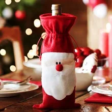 Красный Сантал Клаус 10 шт./партия, рождественский подарок бутылки наборы вина arvore de natal