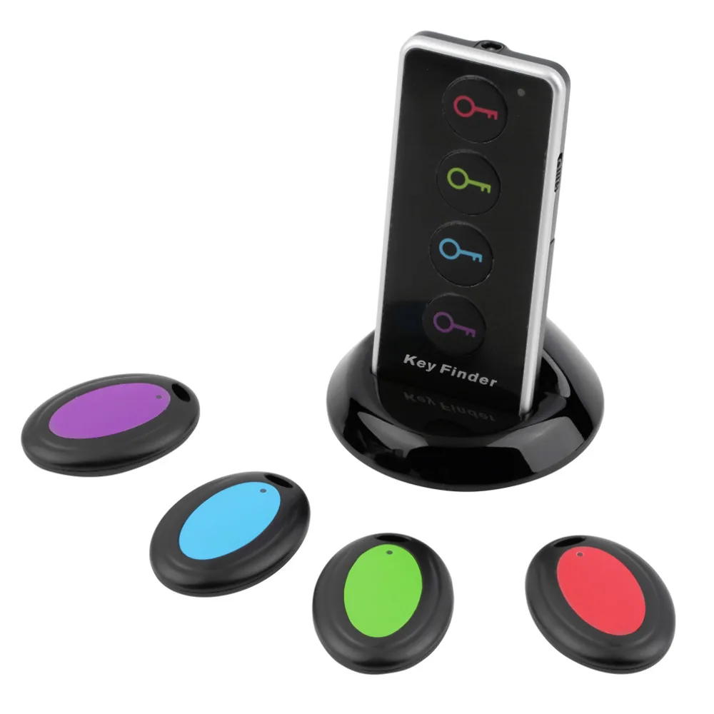 

4 in 1 Advanced Wireless Key Finder Remote Key Locator Phone Wallets Anti-Lost with Torch function 4 receivers and 1 dock