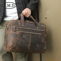 J.M.D новый ретро пояса из натуральной кожи для мужчин сумка Crazy Horse кожа портфели сумочка 7389
