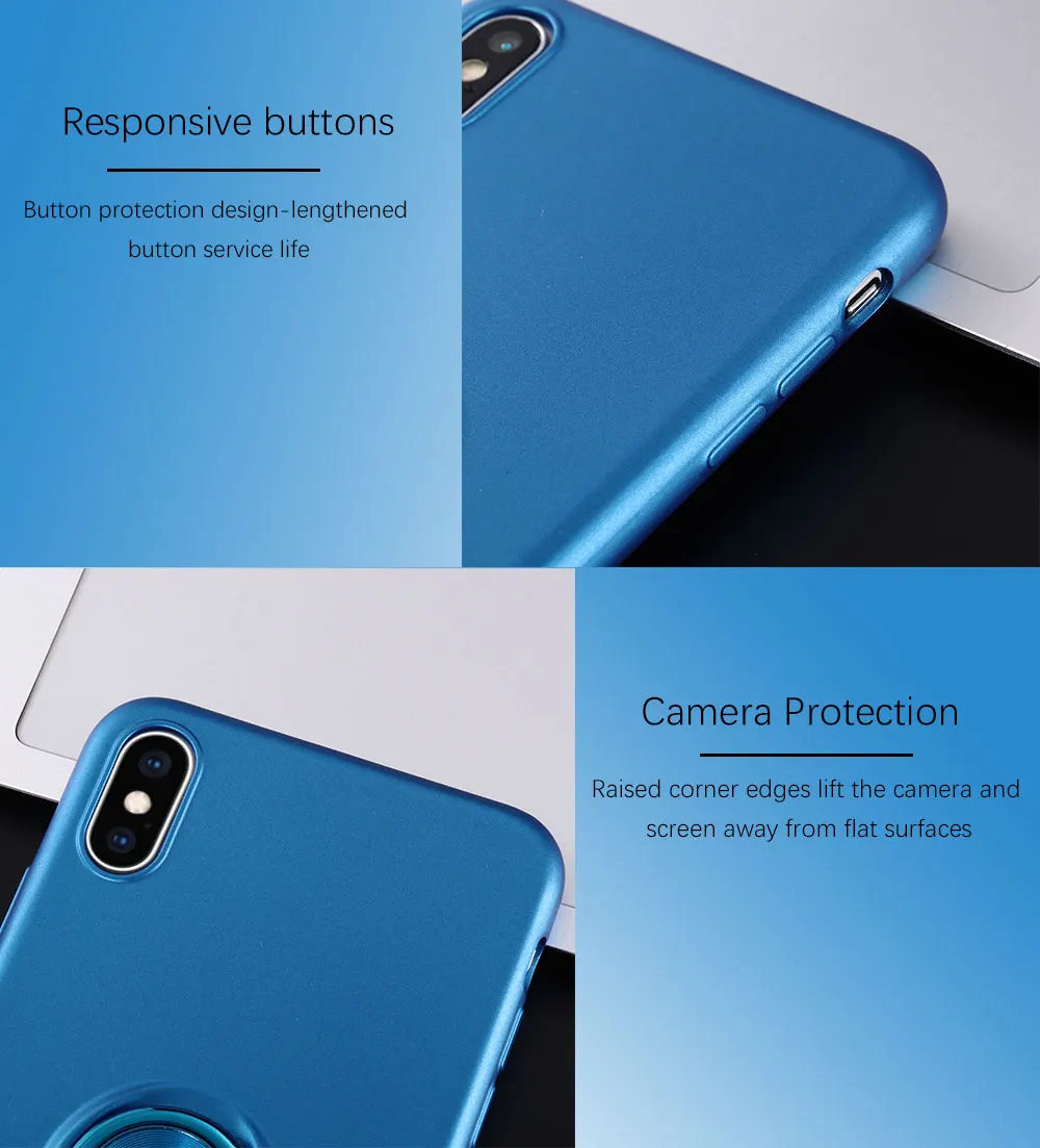 PORTEFEUILLE For iPhone XS Max XR XS X cute Solid Color Case Magnetic Finger Ring Cover For iphone 6 7 8 plus Luxury Hard Shell (1)