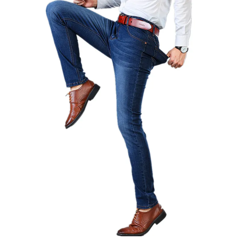 Arrow Car Classic Business Men's Jeans Stretch Straight Slim washed Casual Denim Pants Solid For Men | Мужская одежда