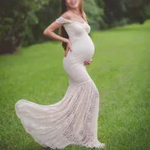 Летнее Длинное кружевное платье для беременных реквизит для фотосессии платья для беременных кружевное свадебное платье женское платье [Yelaumoky]