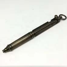 Пишущих инструментов EDC Ретро Черный твердая латунь ручка обработанные тянуть болт шариковая ручка многоразового гелевая ручка