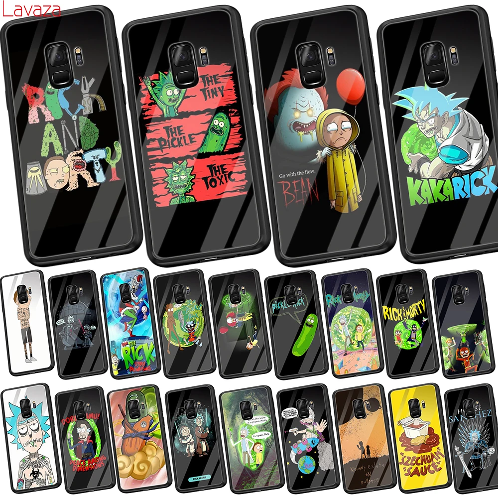 

Lavaza Rick and morty A mini Reality Tempered Glass Soft Case for Samsung Galaxy S8 S9 S10 Plus Note 8 9 A30 A50 A70 Cover