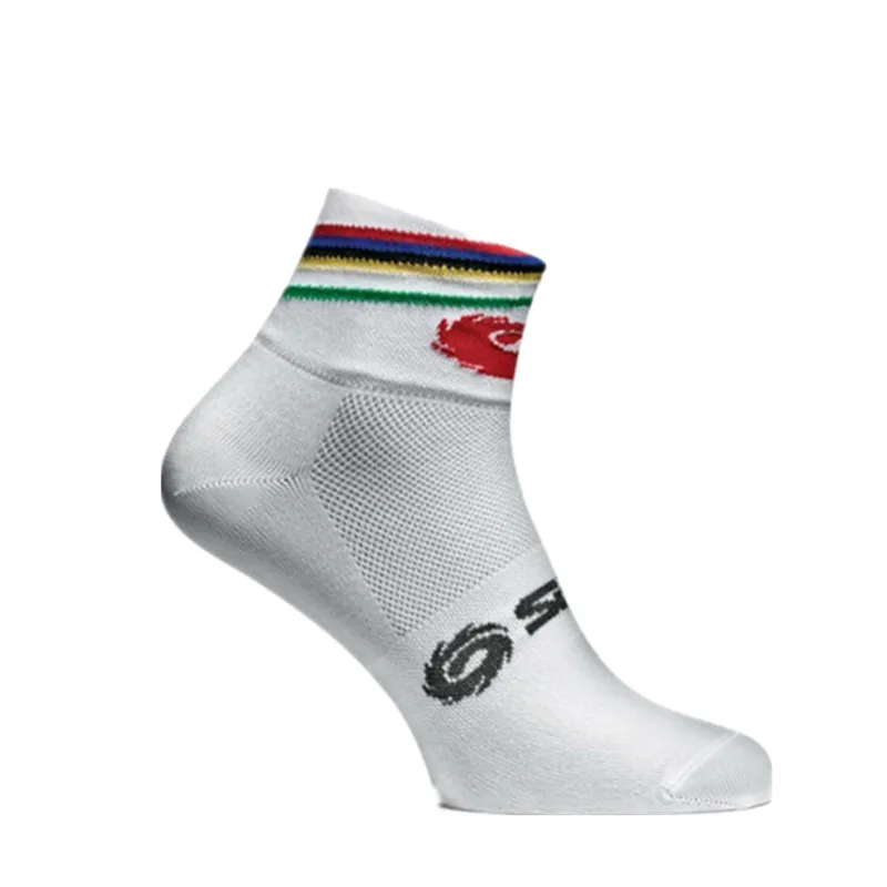 Новые короткие спортивные носки для велоспорта цветные полосатые дышащие профессиональные Компрессионные носки для гоночного велосипеда